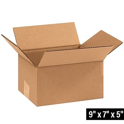 Alt View 1. The Packaging Wholesalers - 9" x 7" x 5" Corrugated Kraft Boxes, 32 ECT, 25/Bundle (BS090705X) - Kraft.