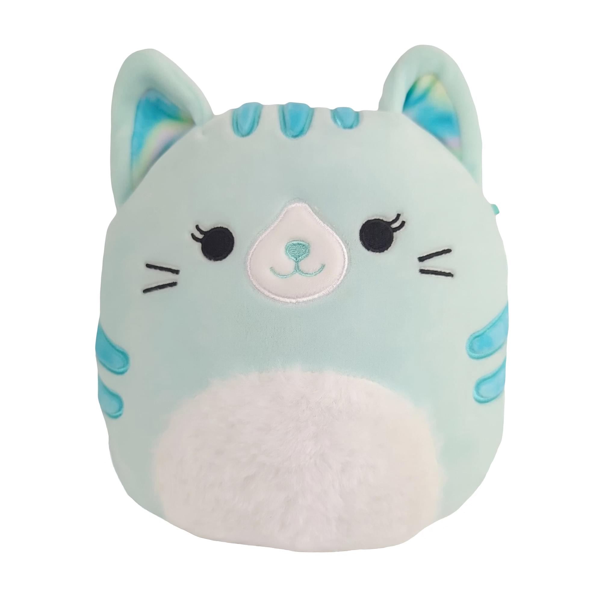 Front. Kellytoy - Squishmallows 8 Inch Plush | Corinna The Cat - Blue.