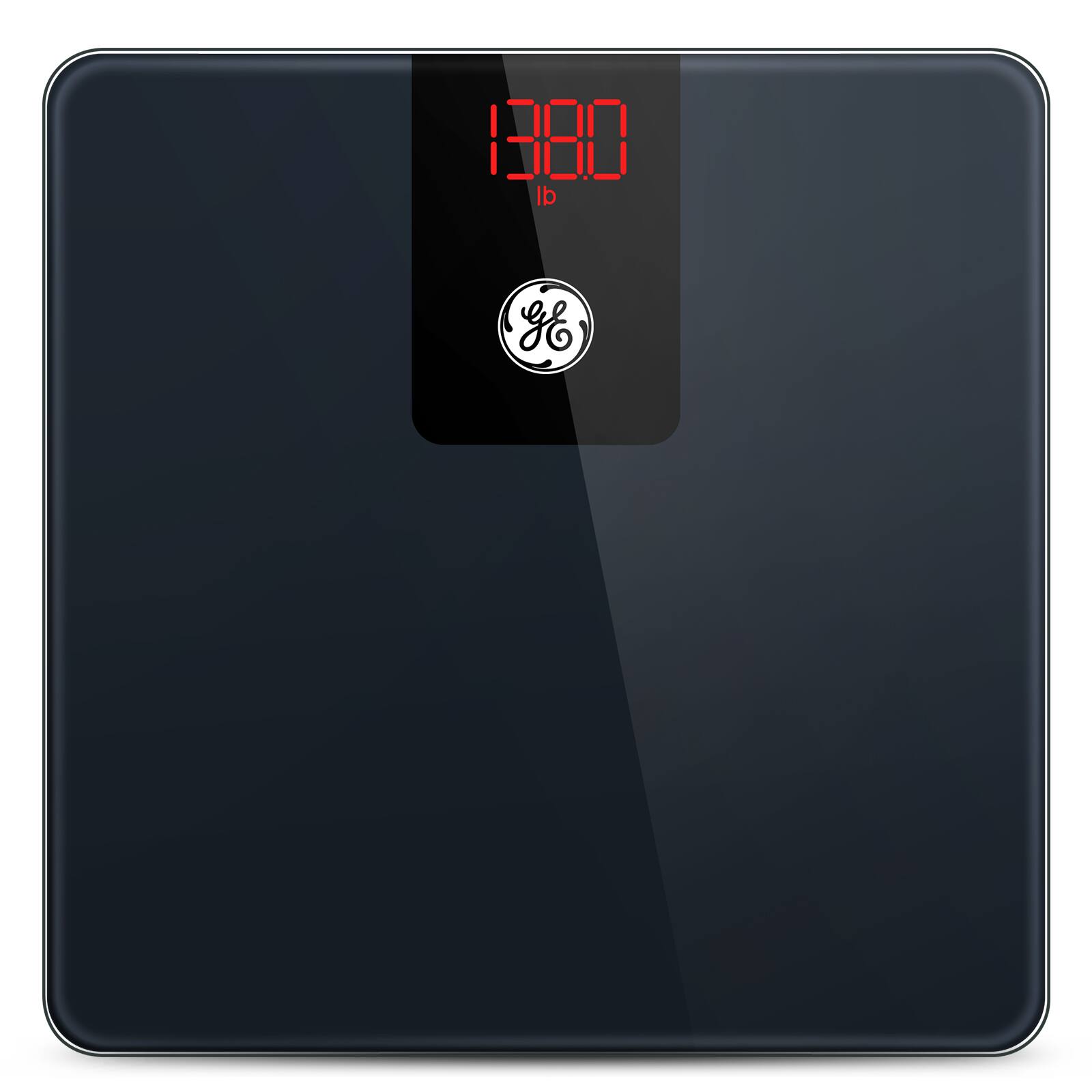 Front. GE - GE Smart Digital Bathroom Scale, Accurate Bluetooth Body Weight and BMI with App, 400lb Capacity - Black.