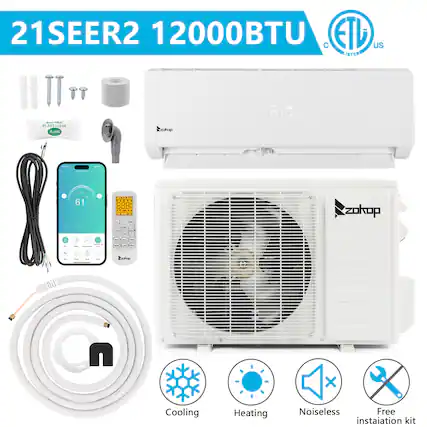 21SEER2 12000BTU
ETL Listed US
Cooling
Heating
Noiseless
Free installation kit
