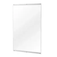 LOVMOR - Polished 32 in. W x 48 in. Modern Rectangular Tempered Glass Wall Mirror - silver - Front_Zoom