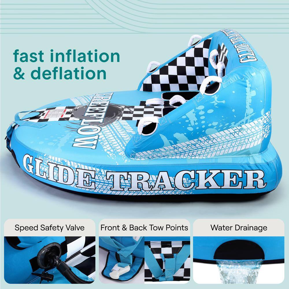- Fast inflation & deflation
- Speed Safety Valve
- Front & Back Tow Points
- Water Drainage