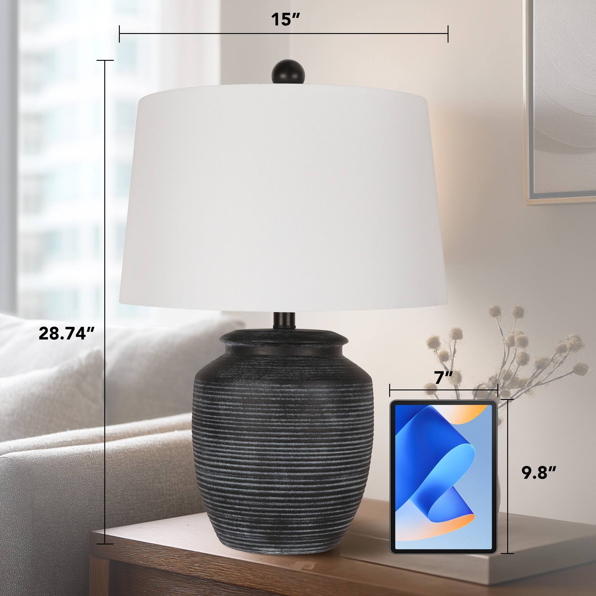 15"  
28.74"  
7"  
9.8"