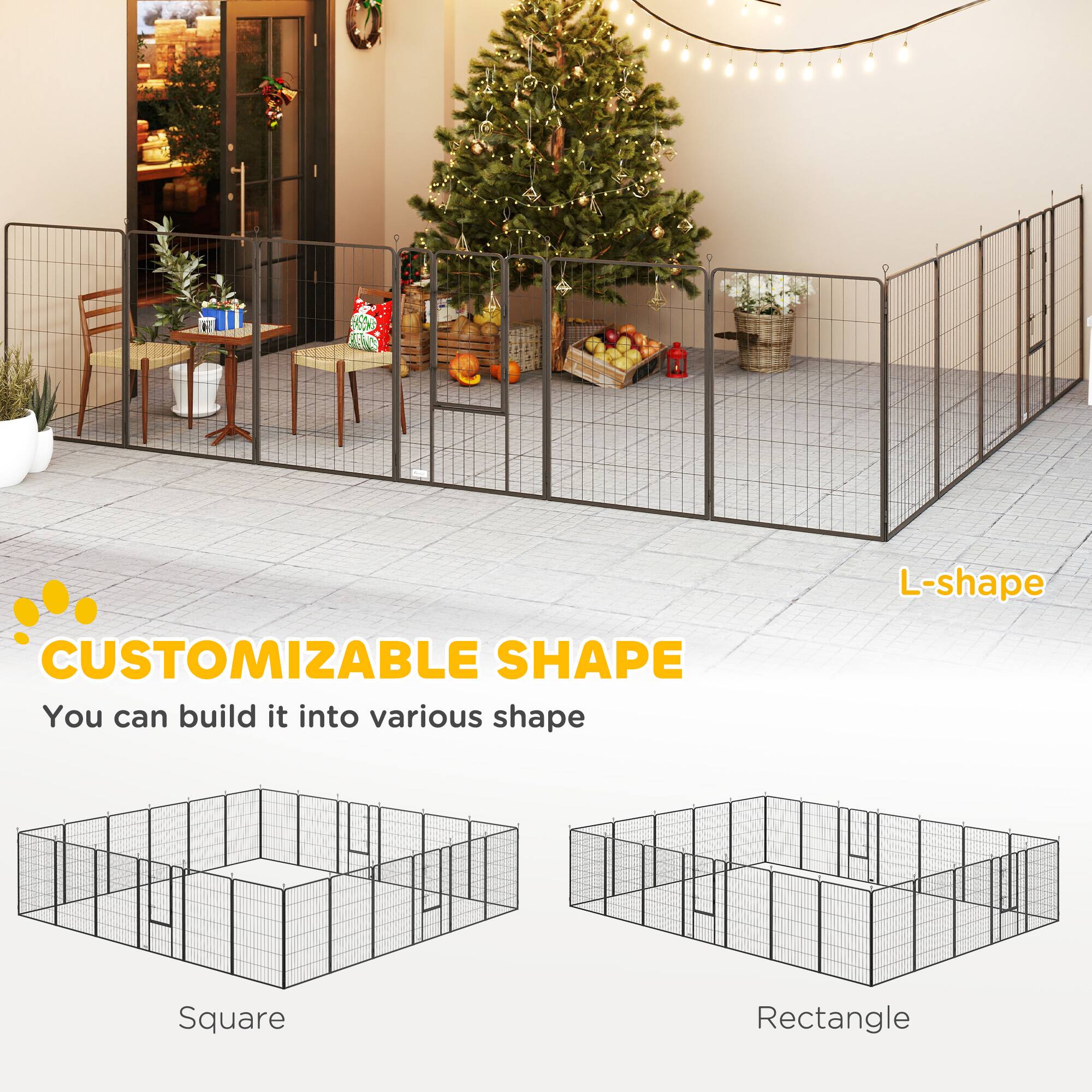 CUSTOMIZABLE SHAPE  
You can build it into various shapes:  
- L-shape  
- Square  
- Rectangle