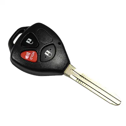 Front. HQRP - 3-Button Remote Key Fob Shell with Uncut Blade for Scion tC 2008-2010 - Black.