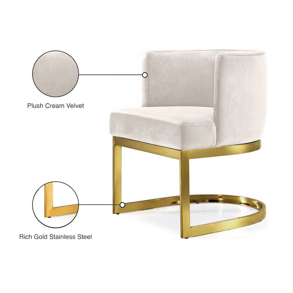 Plush Cream Velvet  
Rich Gold Stainless Steel
