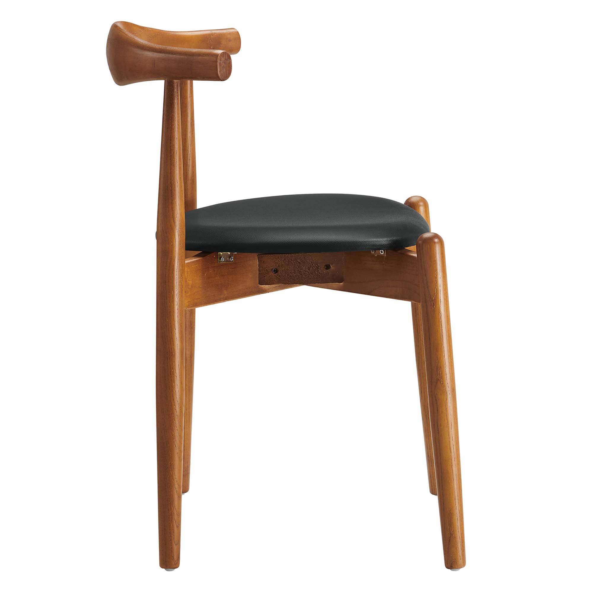 Alt View 4. Modway - Stalwart Dining Side Chairs Set of 2 by Modway - Dark Walnut Black.