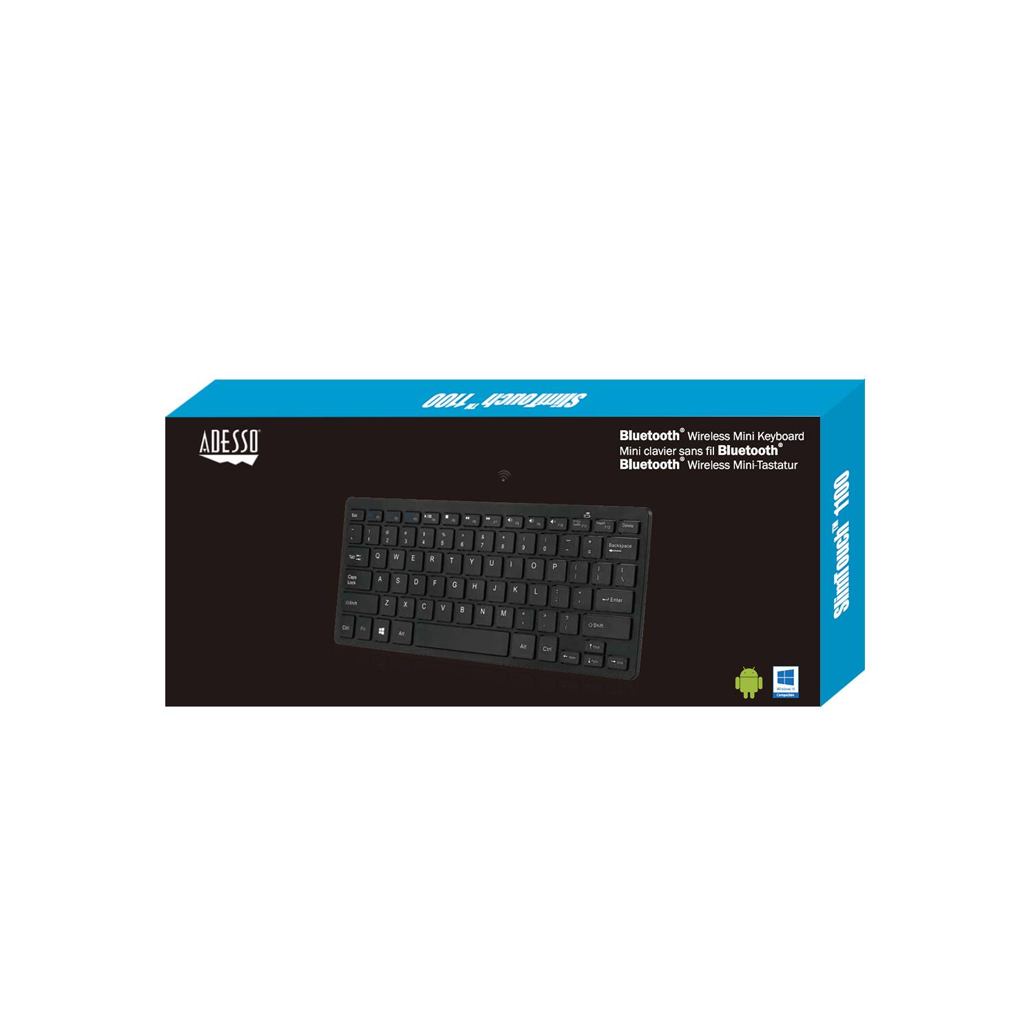 ADESSO - Bluetooth Wireless Mini Keyboard - Mini clavier sans Bluetooth - Bluetooth Wireless Mini-Tastatur - SlinTouch