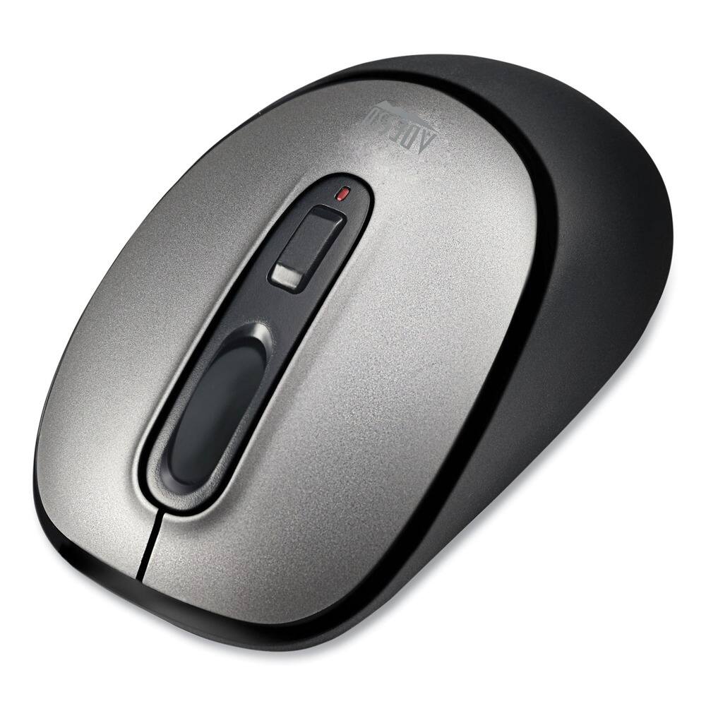 Left. Adesso - Adesso Antimicrobial Wireless Mouse - Optical - Wireless - 30 ft - Radio Frequency - 2.40 GHz - Black, Gray - USB - 1600 - Black,Gray.