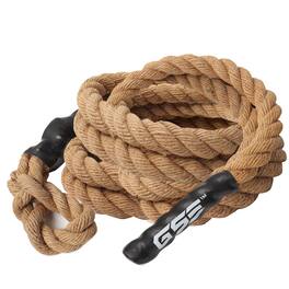GSE Games & Sports Expert - Gym Sisal Climbing Rope, 1.5" Diameter Workout Rope for Indoor/Outdoor (50FT) - Brown