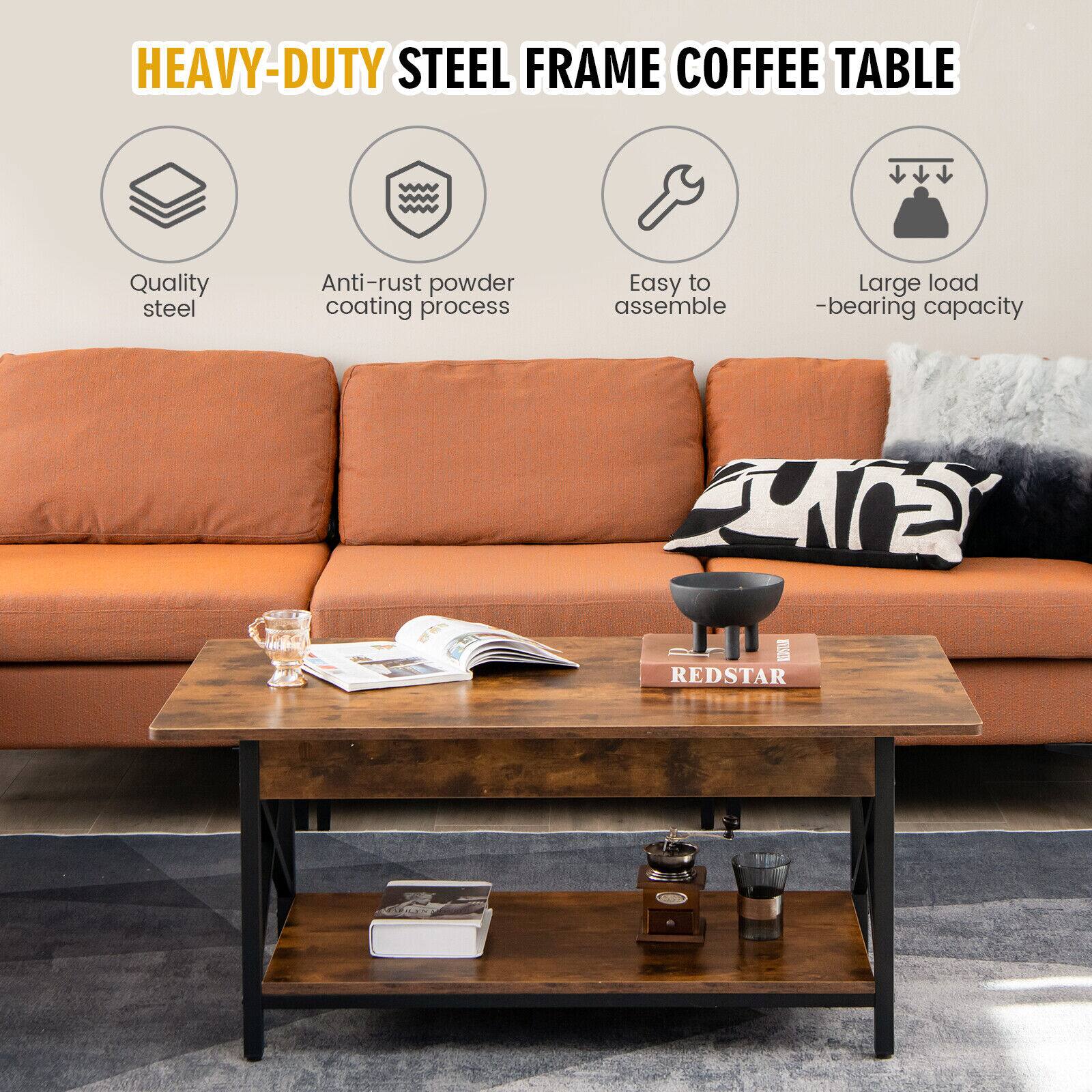HEAVY-DUTY STEEL FRAME COFFEE TABLE
Quality steel
Anti-rust powder coating process
Easy to assemble
Large load -bearing capacity
Are U REDSTAR