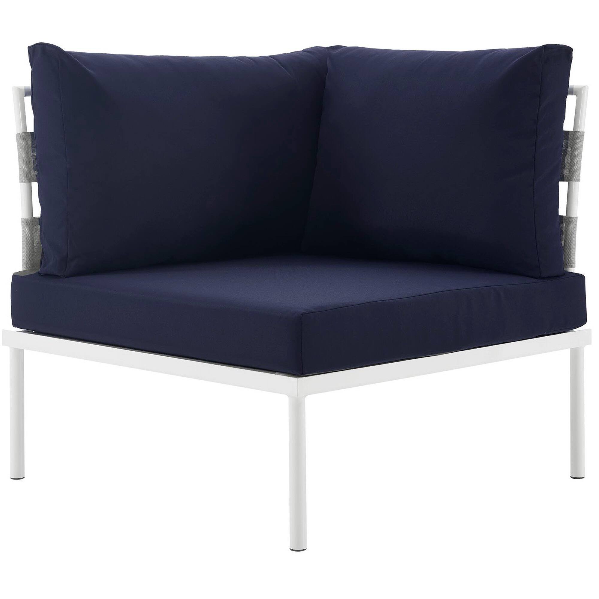 Left. Modway - Harmony Outdoor Patio Aluminum Corner Sofa by Modway - White Navy.