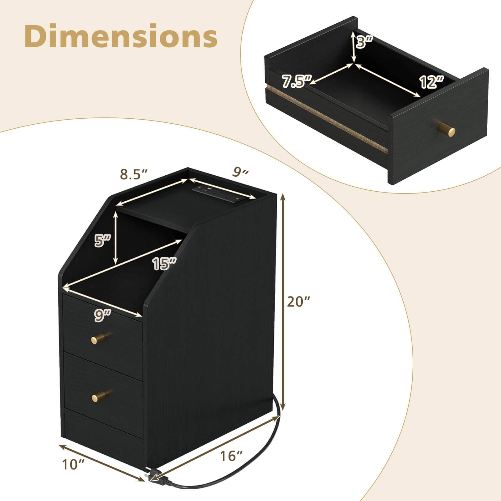 Dimensions: 3" 7.5" 12" 8.5" 9" 5" 15" 9" 20" 10" 16"
