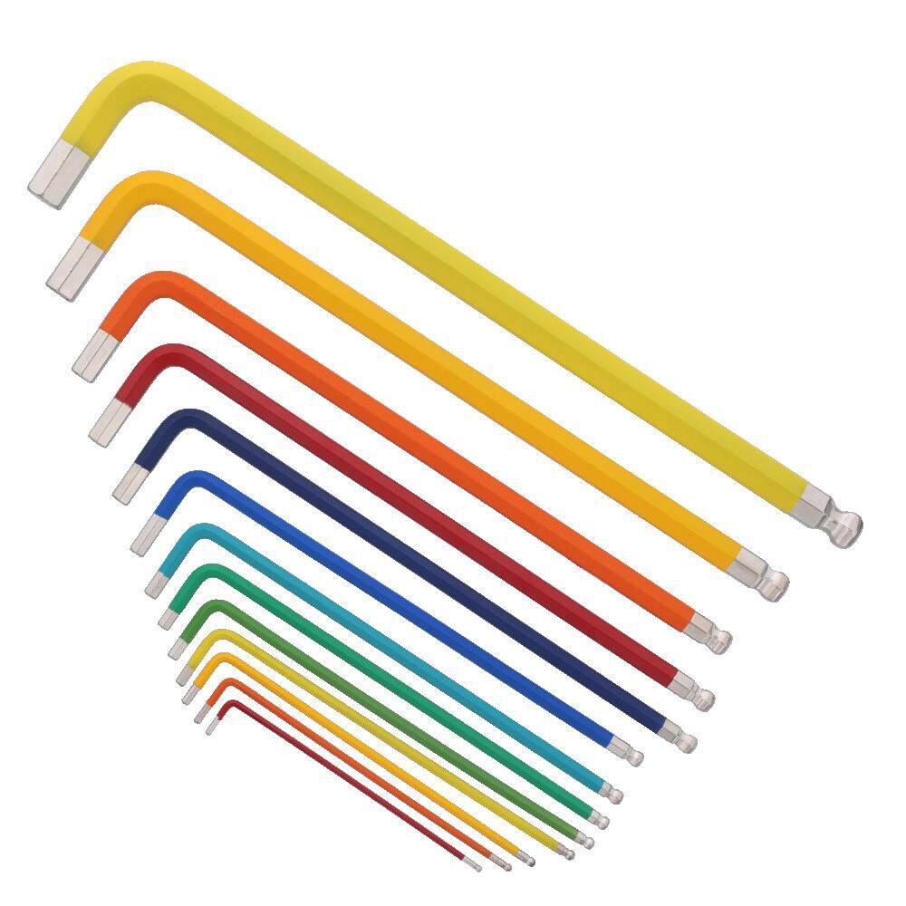 Left. Wiha - Wiha 13-Pcs Color Coded SAE Hex Key Allen Wrench Set, Ball End L-Key, .05"-3/8" - Multi.