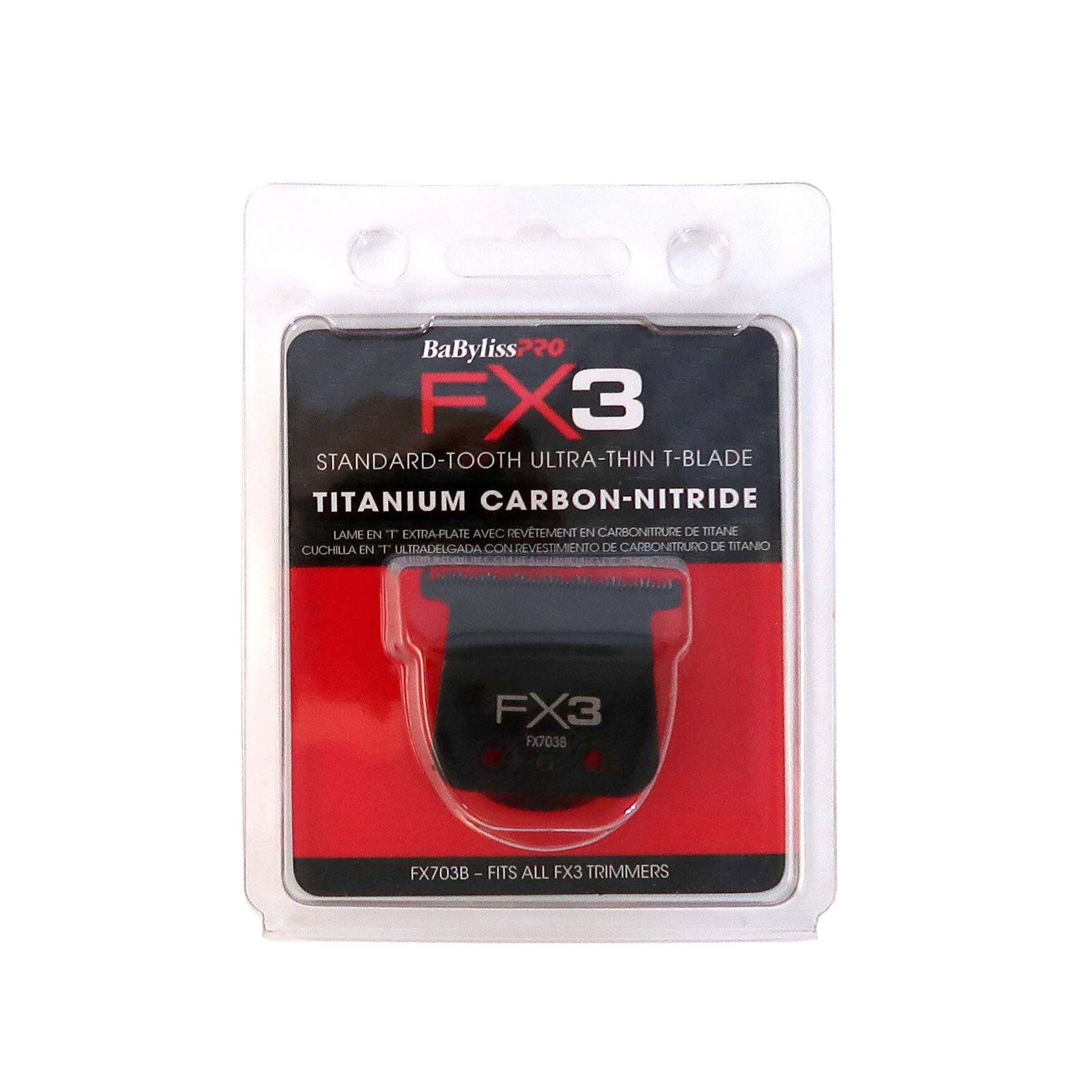 Left. Babyliss - BaByliss Pro FX3 Titanium Carbon-Nitride Standard-Tooth Ultra-Thin Replacement T-Blade #FX703B - Black.