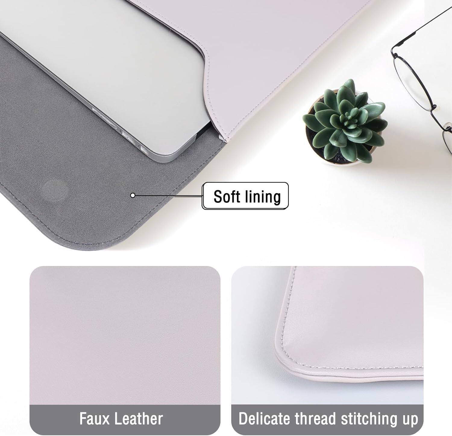Soft lining  
Faux Leather  
Delicate thread stitching up
