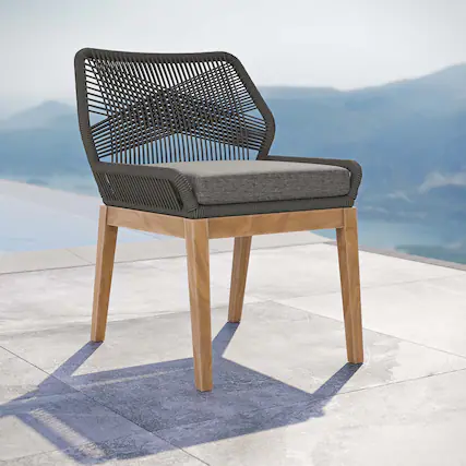 Front. Modway - Wellspring Outdoor Patio Teak Wood Dining Chair by Modway - Gray Graphite.