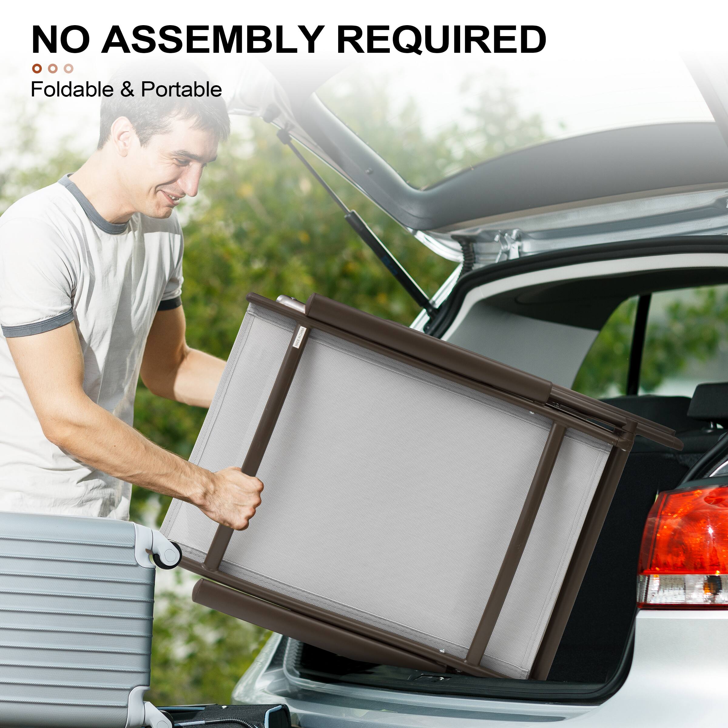 NO ASSEMBLY REQUIRED  
Foldable & Portable