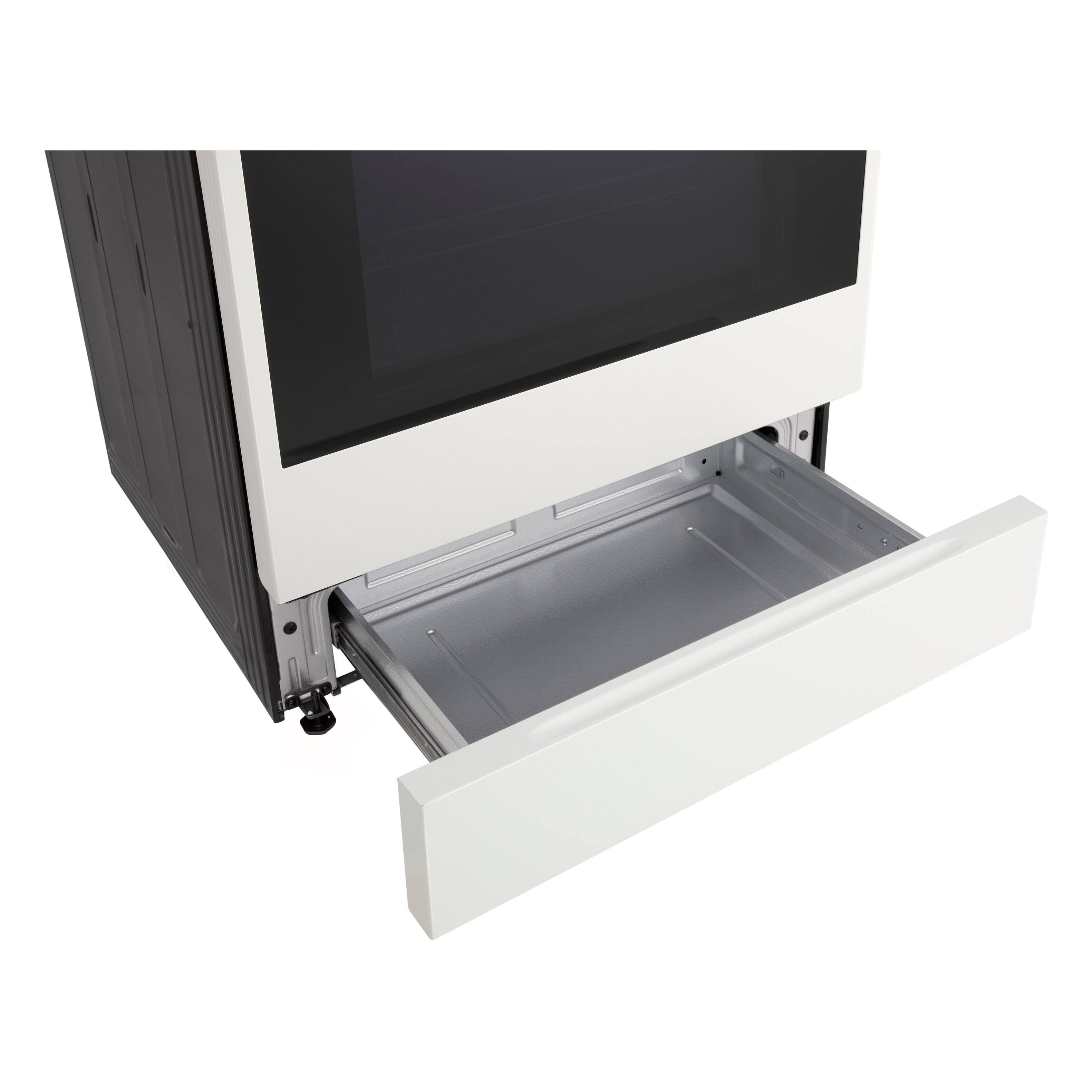 Alt View 21. LG - SIGNATURE 30-in Wide 6.3 Cu. Ft. Slide-In Gas True Convection Smart Range with EasyClean and 6.8-in Color LCD Screen - Essence White.