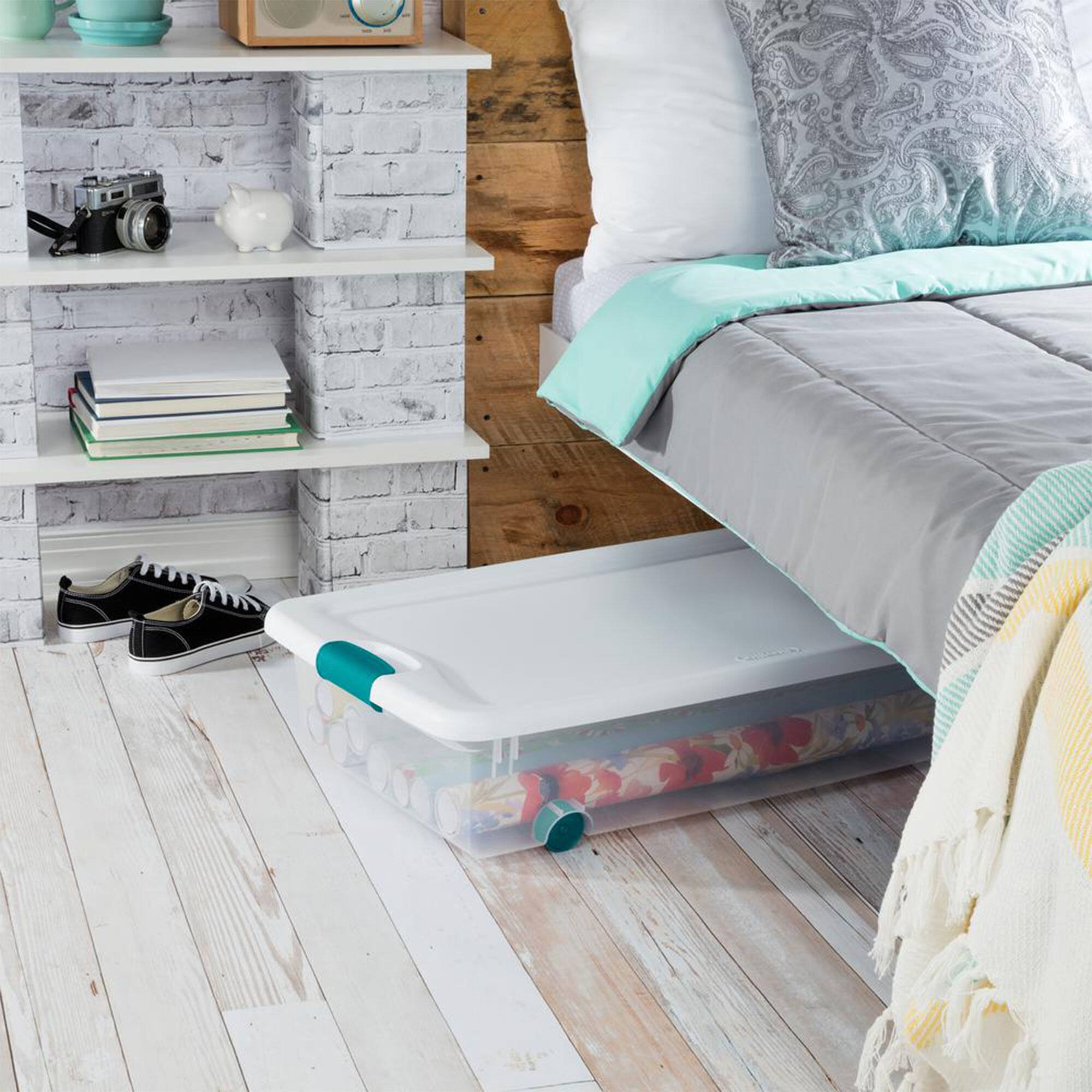 Alt View 2. Sterilite - Sterilite 4 Set of 56 Qt Wheeled Storage Bin & 6 Set of 18 Qt Storage Container - Clear.