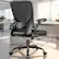 Alt View 4. KERDOM - Colorful Mesh Ergonomic Office Chair with Adjustable Lumbar Support & Height, Swivel Desk Chair with Flip-up Arms, Tilt - Black.
