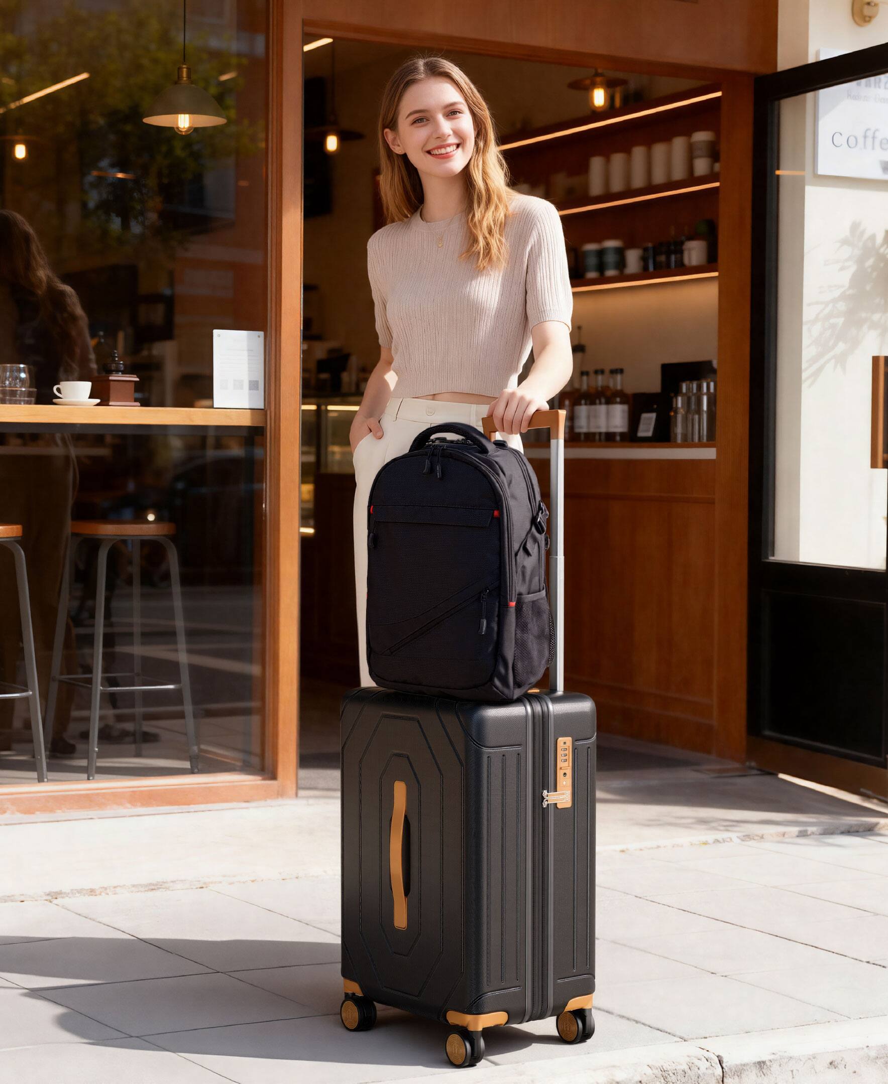 Sugift Luggage Set with Backpack 20 Inch Hardshell Carry On