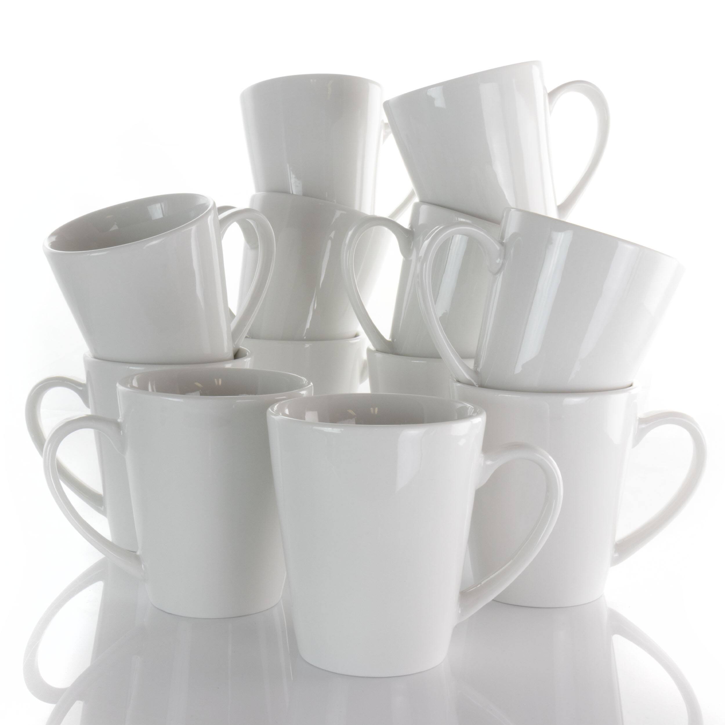Alt View 1. Elama - Elama Holt 12 Piece 10 Ounce Porcelain Mug Set in White - White.