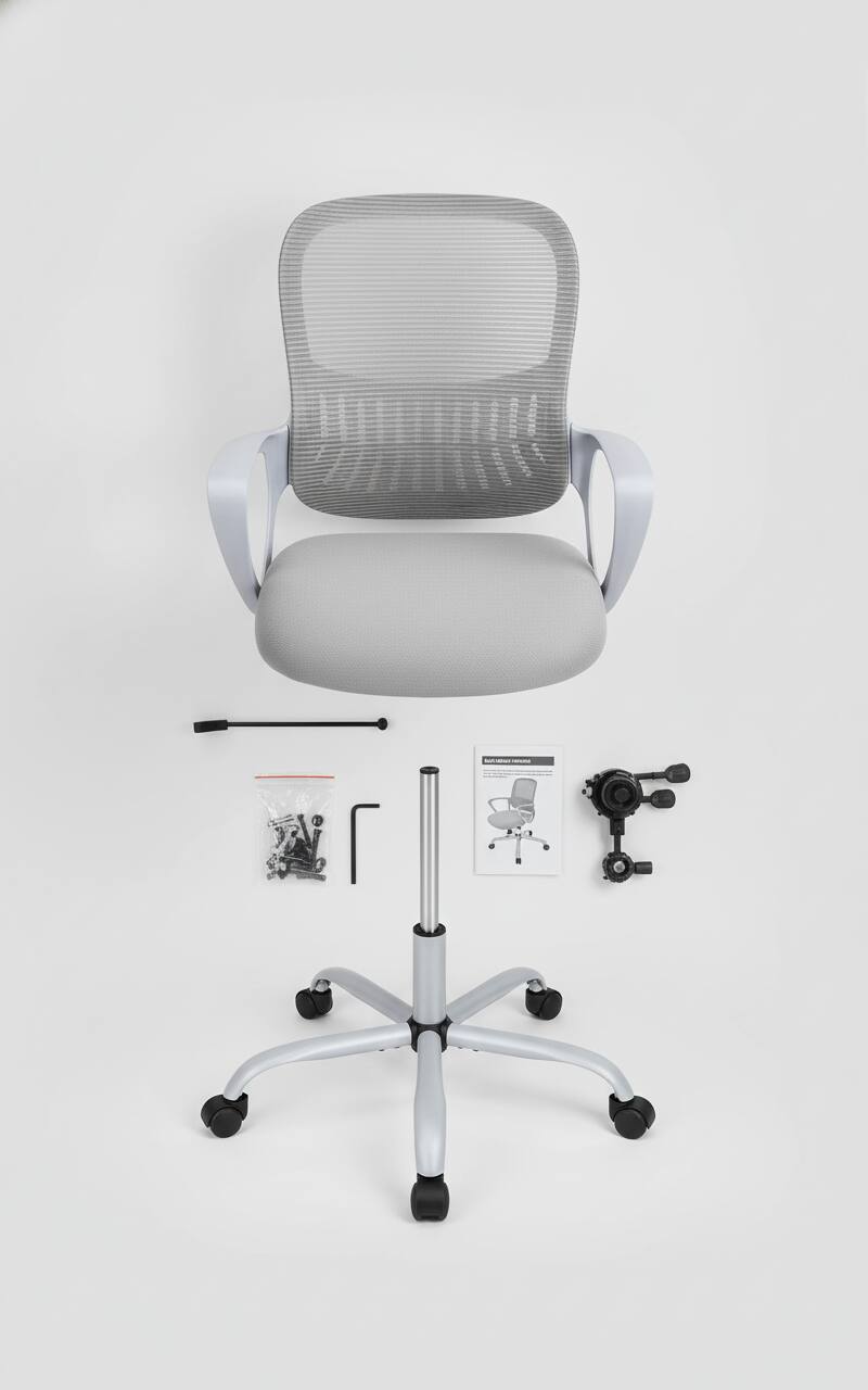 Alt View 1. AOITUN - Ergonomic Office Chair, Mid Back Mesh Desk Chair with Lumbar Support for Home Office, Gray - Gray.