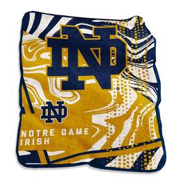 Logo Brands - Notre Dame Fighting Irish 50" x 60" Swirl Raschel Throw Blanket - Multicolor
