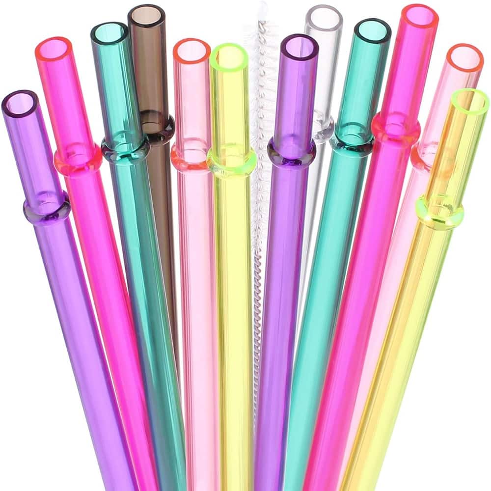 3" Long Reusable Plastic Replacement Drinking Straws for 40 oz,30 oz & 24 oz Mason Jar - Multicolor