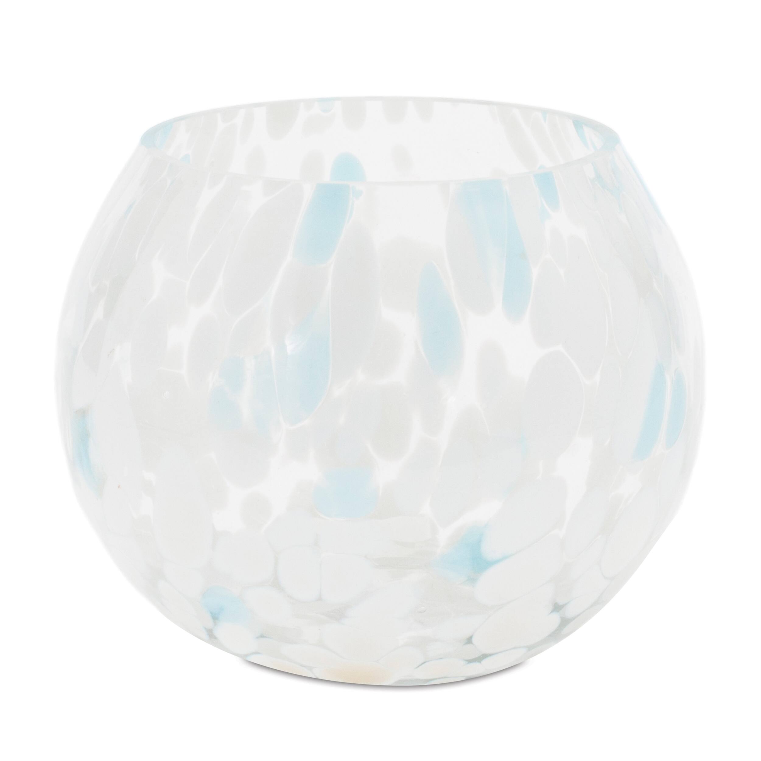 Front. BreeBe - Painted Glass Candle Holder Vase (Set of 4) - Blue.