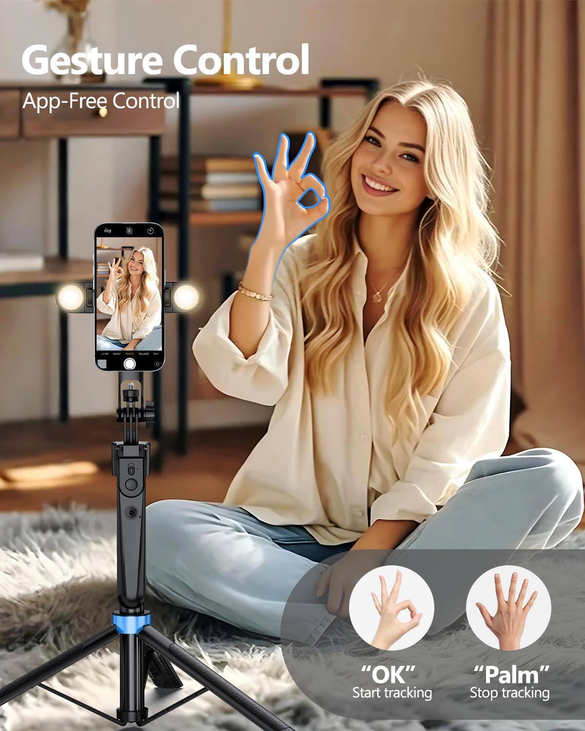 Gesture Control  
App-Free Control  

"OK"  
Start tracking  

"Palm"  
Stop tracking