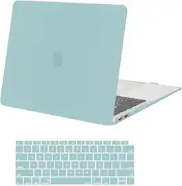 mosiso - Case for MacBook Air 13 inch Case 2020 2019 2018 Release M1 A2337 A2179 A1932 with Touch ID with Keyboard Cover - Aquamarine