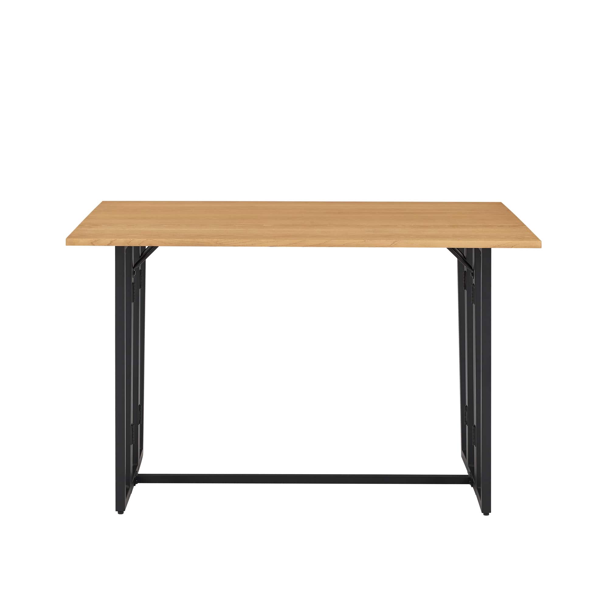 Walker Edison - Modern Metal and Wood Drop-Leaf Dining Table - Light Ash - Front_Zoom