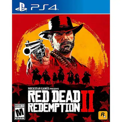 PS4
ROCKSTAR GAMES PRESENTS
RED DEAD REDEMPTION II
MATURE 17+
ESRB
R - M (Mature 17+)