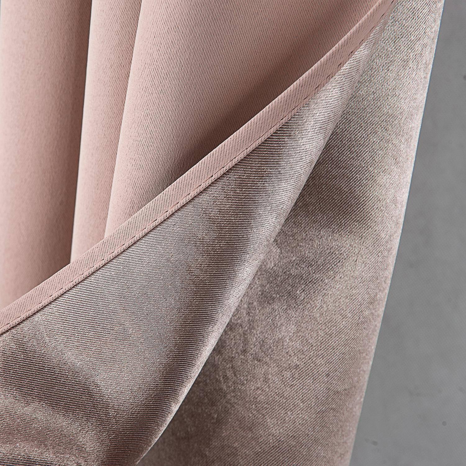 Left. RT Designers Collection - RT Designers Collection Anchorage Blackout Grommet Curtain Panel 54" x 84" Blush - Blush.