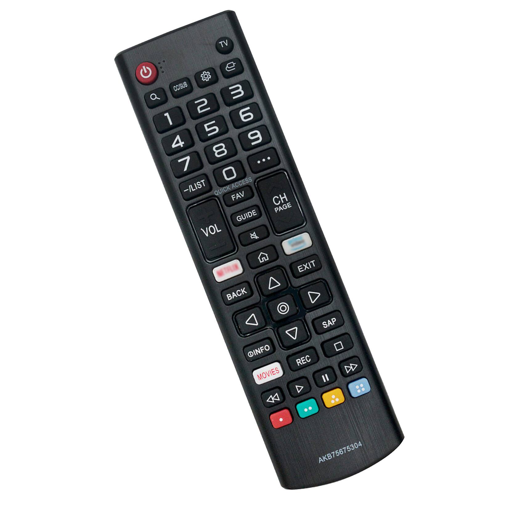 TV B COISUS 3 2 6 1 5 4 9 8 7 ... 0 -/LIST ACCESS QUICK FAV CH PAGE GUIDE VOL BACK EXIT SAP @INFO MOVIES REC II AKB75675304