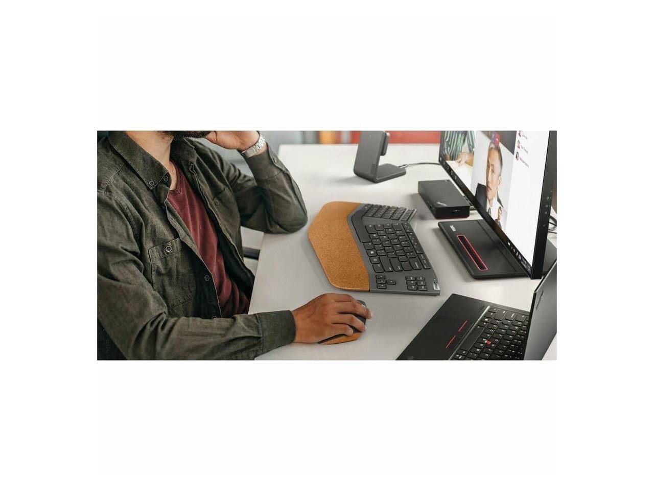 Alt View 10. Lenovo - Lenovo Go Wireless Split Keyboard AI - US English - Wireless Connectivity - RF - 2.40 GHz - USB Type A Interface - 88 - Black.
