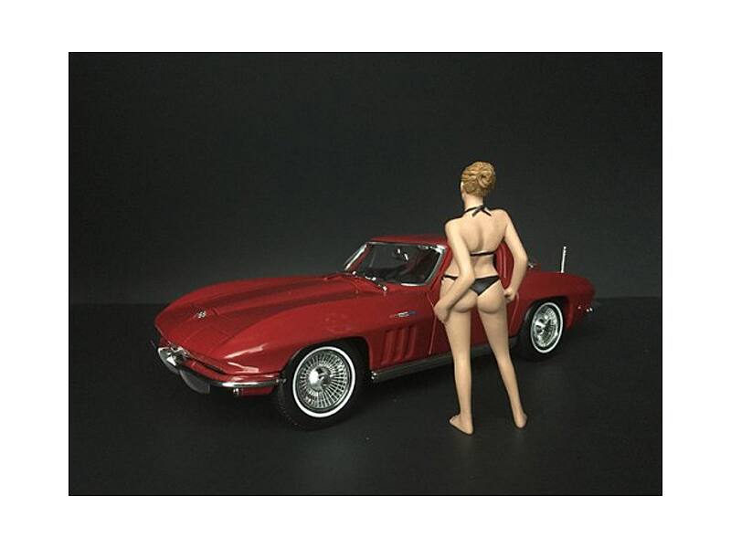 Alt View 2. American Diorama - April Bikini Calendar Girl Figure for 1/24 Scale Models by American Diorama.
