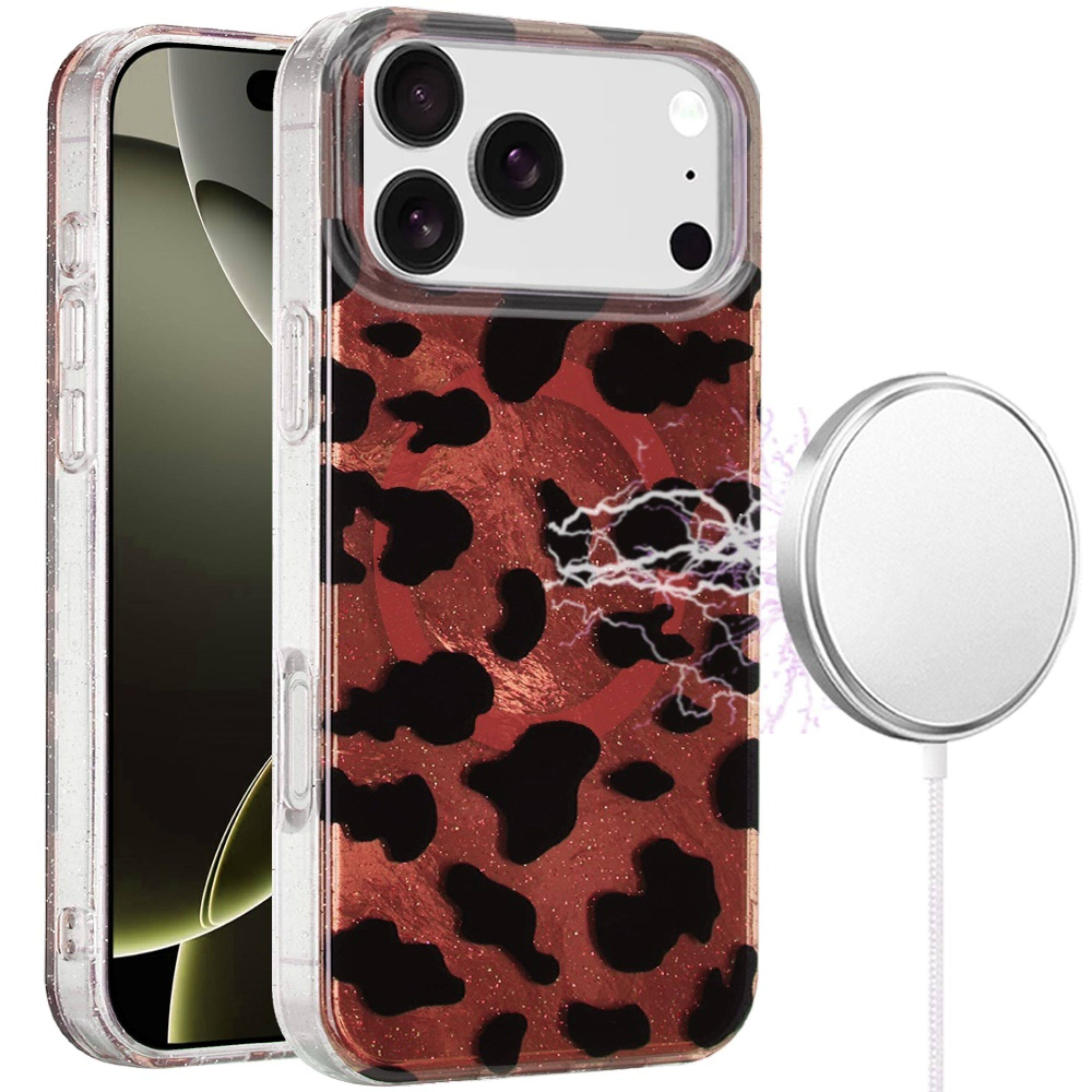 Kitcheniva - IMD Dual Layer Magnetic Circle Cover Phone Case With Tempered Glass For iPhone 17 Pro Max - Beauty Leopard price history on PriceWatchPro