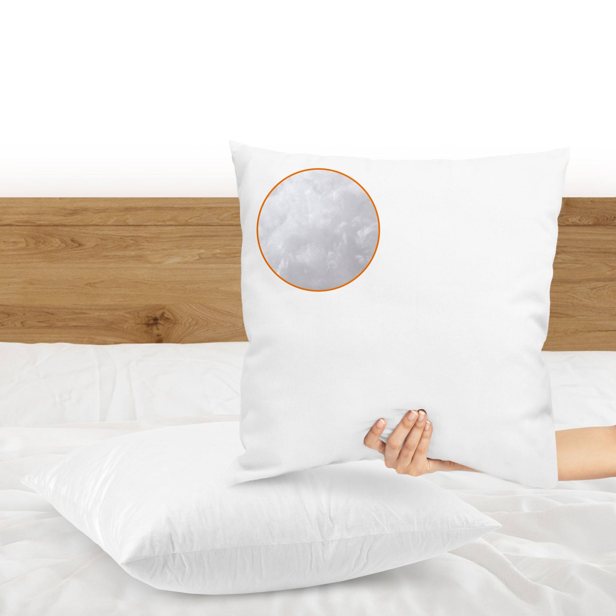 Alt View 10. Cheer Collection - Throw Pillows – Set of 2 Decorative Pillow Inserts with Removable Covers – Soft Square Pillows for Couch, Bed, and Sofa - white.