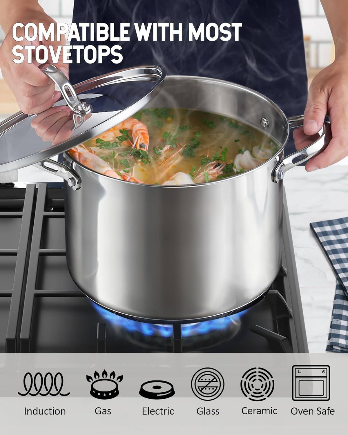 COMPATIBLE WITH MOST STOVETOPS

2022 Induction Gas Electric Glass Ceramic Oven Safe