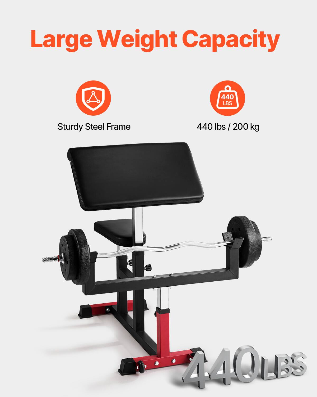 Large Weight Capacity

Sturdy Steel Frame

440 lbs / 200 kg

440 LBS