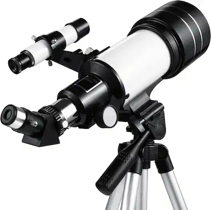 Front. HOM - Astronomical Telescope - 360° Rotational Telescope - Multiple Eyepieces Included for Adjustable Magnification - Black.