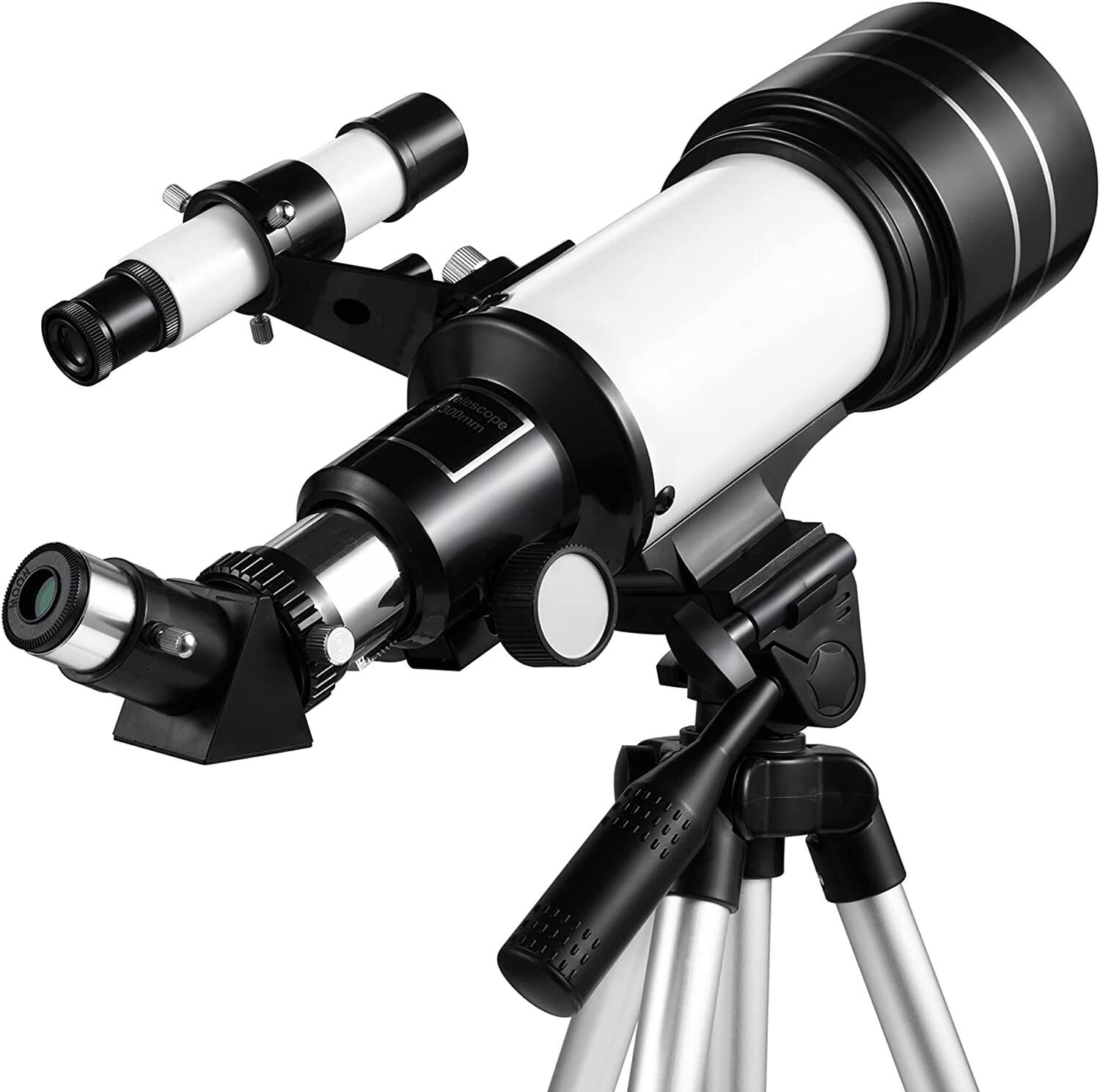 HOM - Astronomical Telescope - 360° Rotational Telescope - Multiple Eyepieces Included for Adjustable Magnification - Black