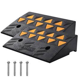 VEVOR - Rubber Curb Ramp 2 Pack, 5" Rise Height Heavy-Duty 33069 lbs/15 T Capacity Threshold Ramps, Driveway Ramps - Black