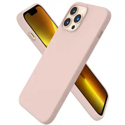 Front. Ornarto - ORNARTO Compatible with iPhone 13 Pro Max Case 6.7", Slim Liquid Silicone 3 Layers Full Covered Cover-Sand Chalk Pink - Sand Chalk Pink.