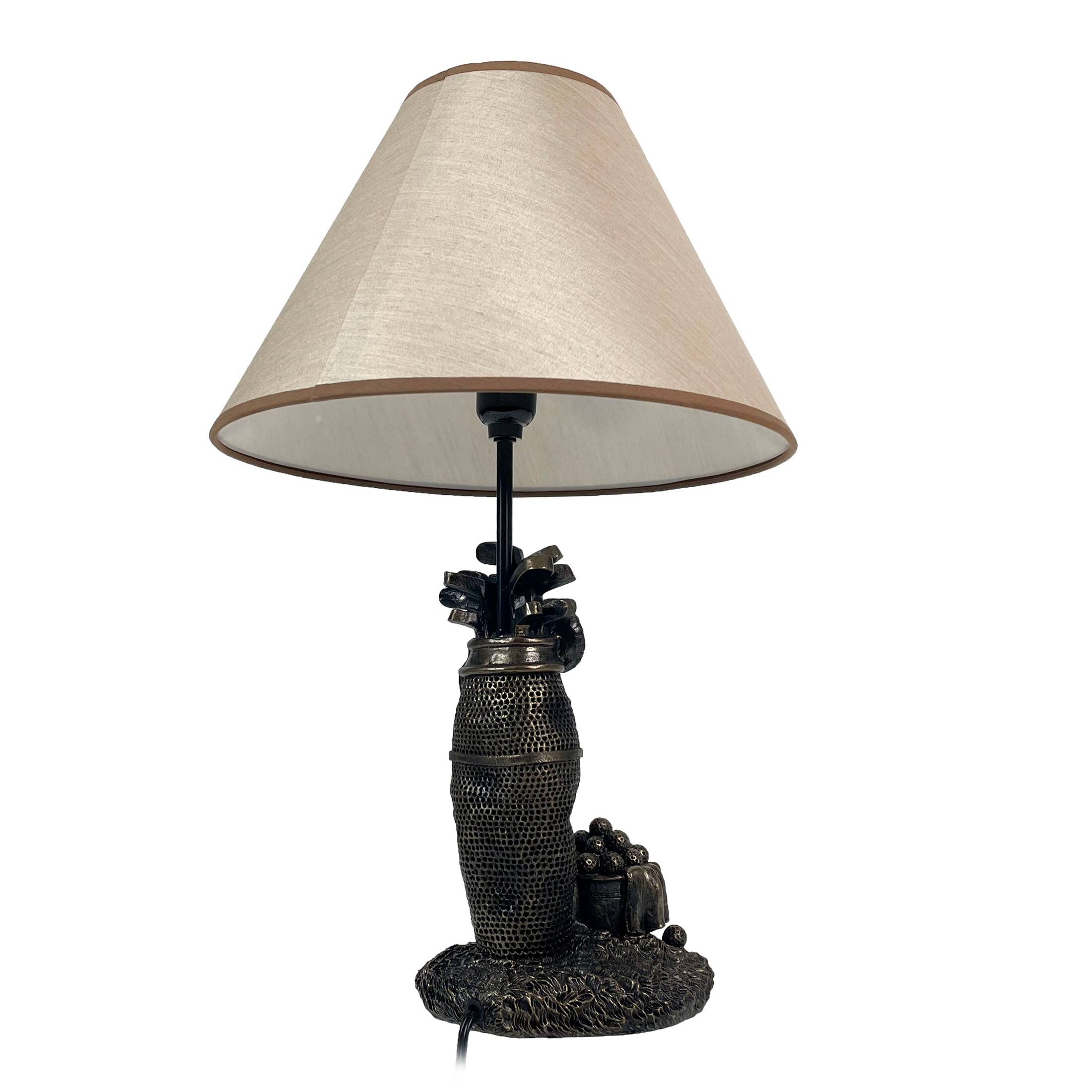 Alt View 4. Zeckos - Golf Lovers Tee Light Golf Bag Table Lamp w/Decorative Shade - Brown.