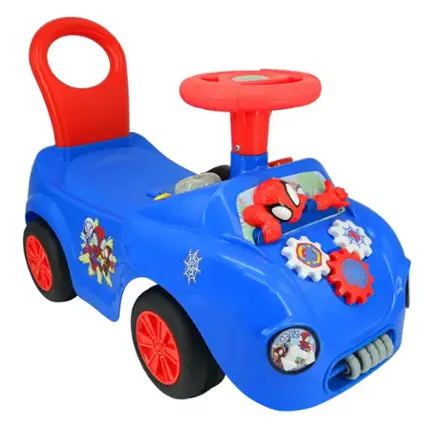Kiddieland - Spidey Web Racer Lights N' Sounds Ride-on, Toddlers 12-36 mos