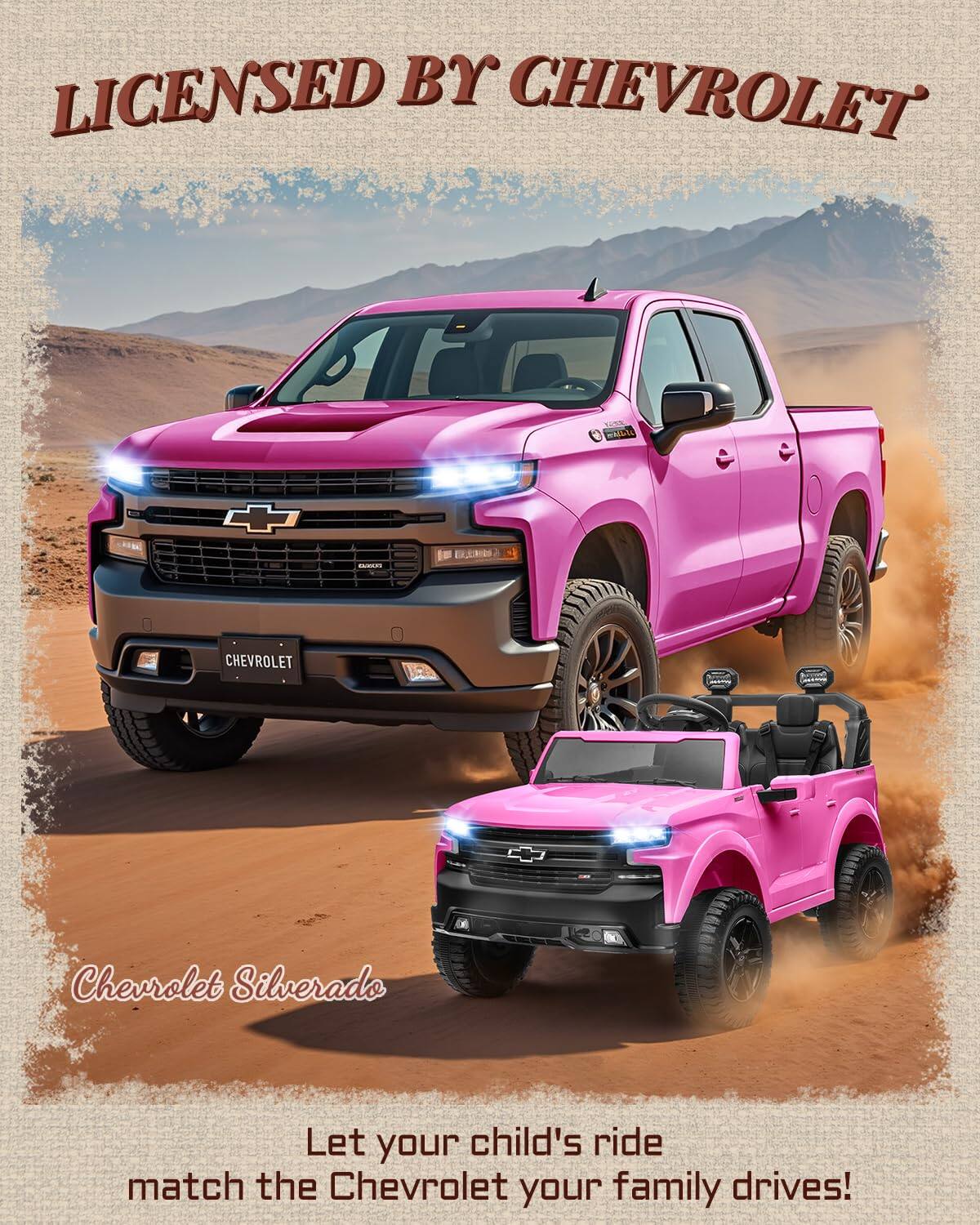 LICENSED BY CHEVROLET

Chevrolet Silverado

Let your child's ride match the Chevrolet your family drives!